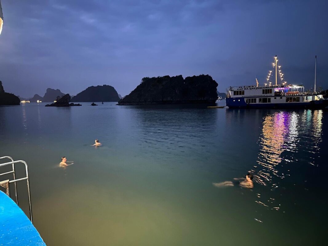 Swimming at night time